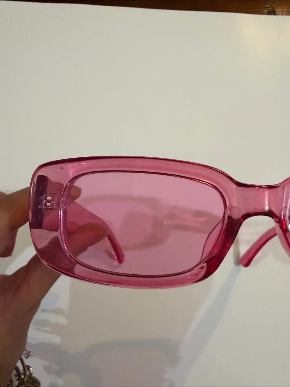 Women’s Pink Rectangular Fashion Sunglasses